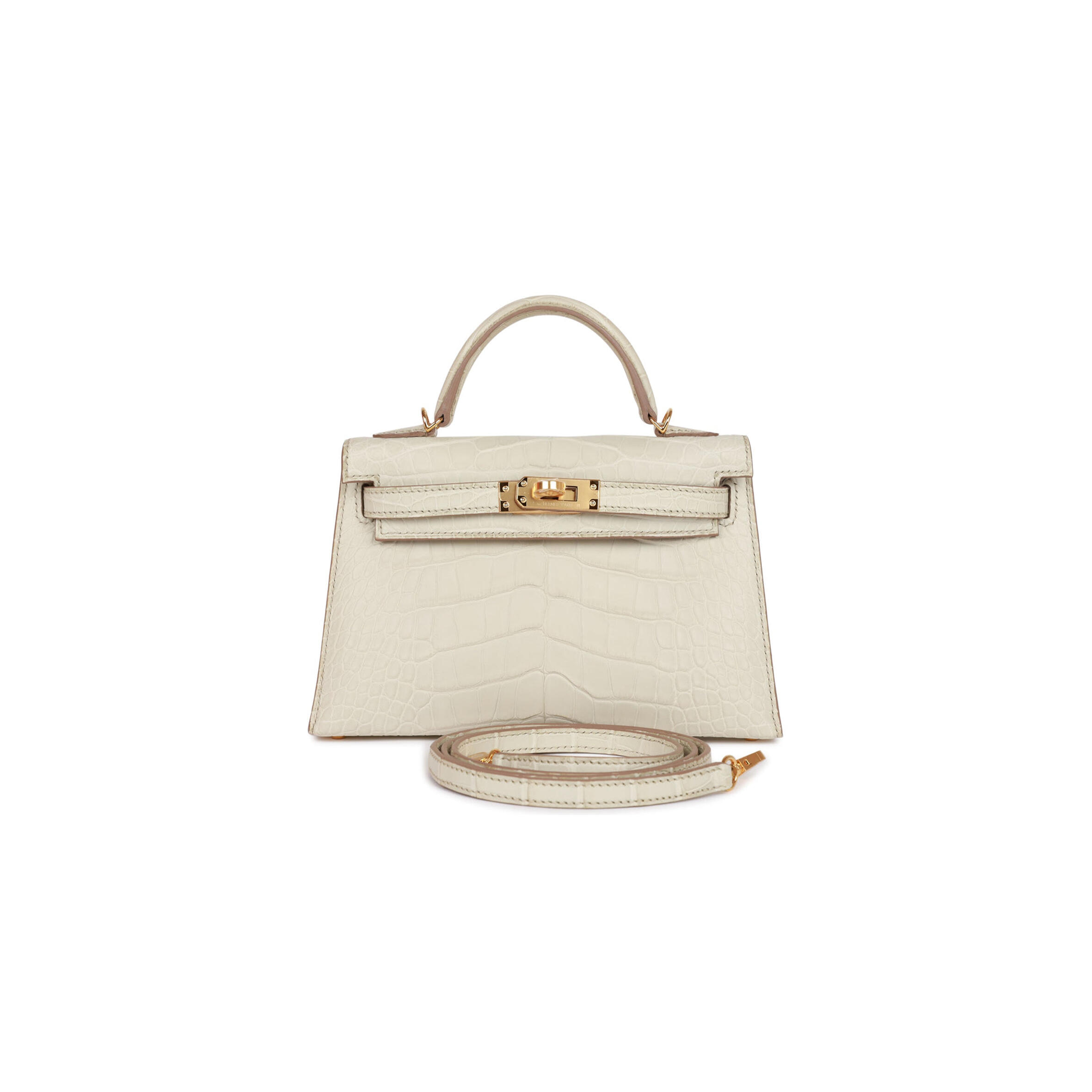 HERMES MASTER MINI KELLY MATTE ALLIGATOR GOLD HARDWARE (19*12*5.5cm)